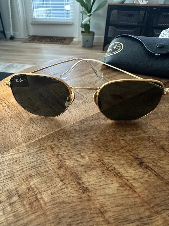 Ray Ban Titanium Polarized Hexagonal Sunglasses RB8148 921658 51-21 - Picture 4 of 10